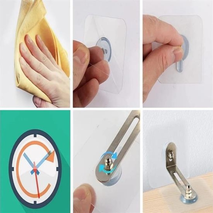 Deprem İçin Ultra Dayanıklı Çivisiz Duvarı Delmeden Ayarlanabilir Eşya Sabitleyici Aparat (5343)