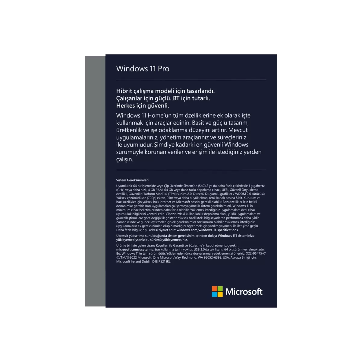 MICROSOFT Windows 11 Pro OEM 64Bit Türkçe Bilgisayar Çevre Birimleri