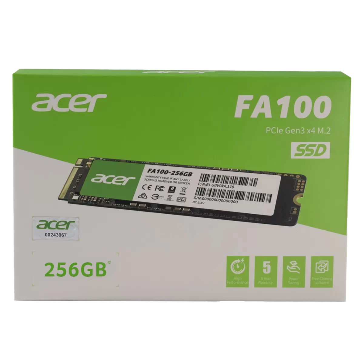 ACER Acer FA100 PCIe NVMe 256GB Bilgisayar Çevre Birimleri