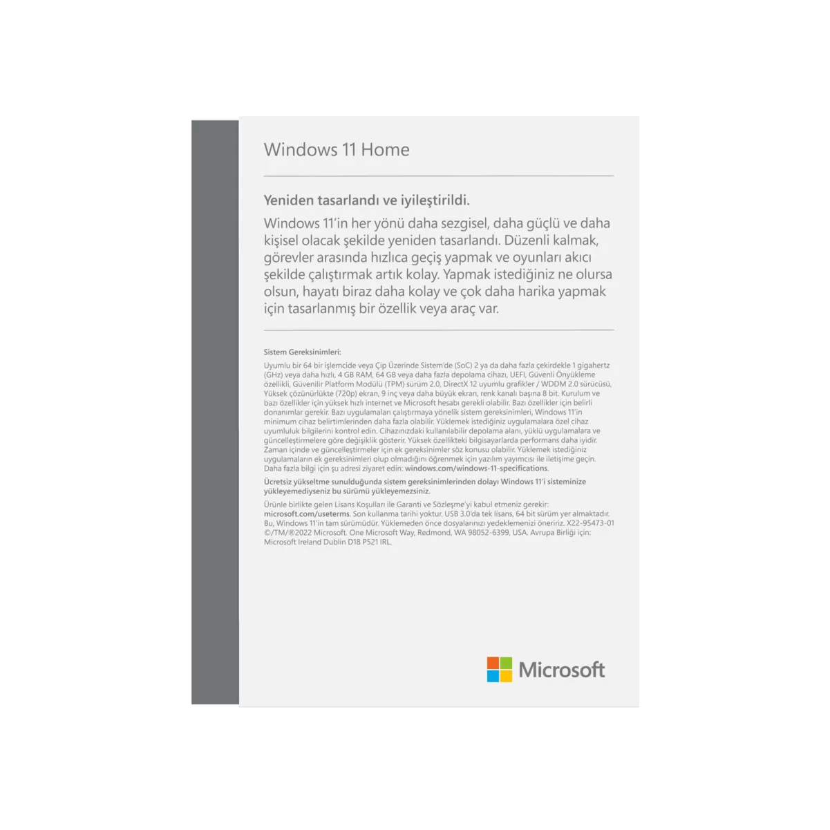 MICROSOFT Windows 11 Home Türkçe Bilgisayar Çevre Birimleri