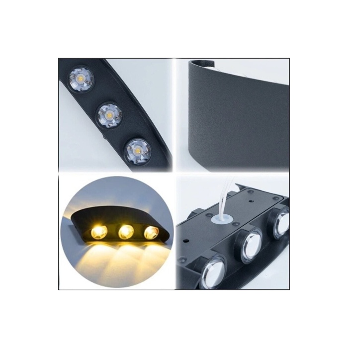 Dekoratif Çift Yönlü Bahçe Aplik Duvar Aydınlatma Led Aplik Ip64 Dış Mekan 6 Watt 220 Volt