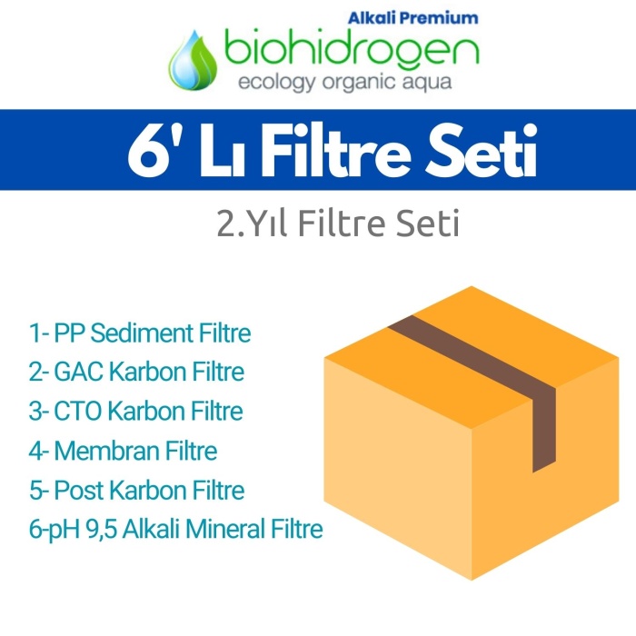 Biohidrogen Alkali Premium 6lı Filtre Seti