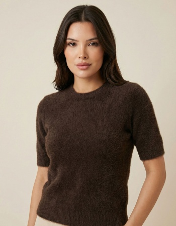 Kısa Kollu Yumoş Kadın Kazak