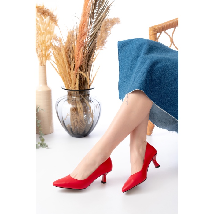 Risan Kadın Kırmızı Topuklu Stiletto