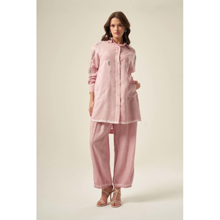Pembe Gömlek Pantolon Takım