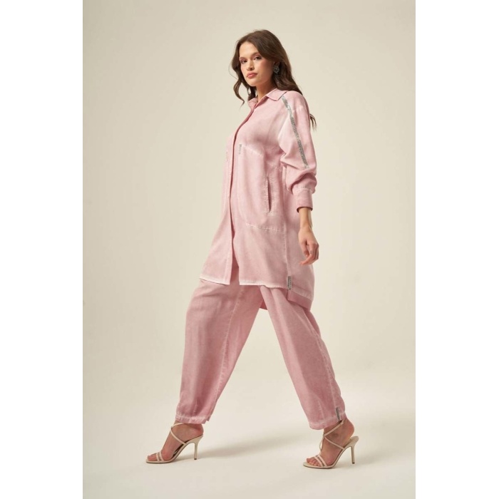 Pembe Gömlek Pantolon Takım