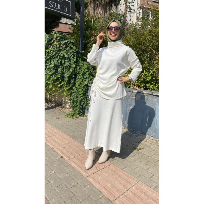 Tesettür Triko Etekli Takım