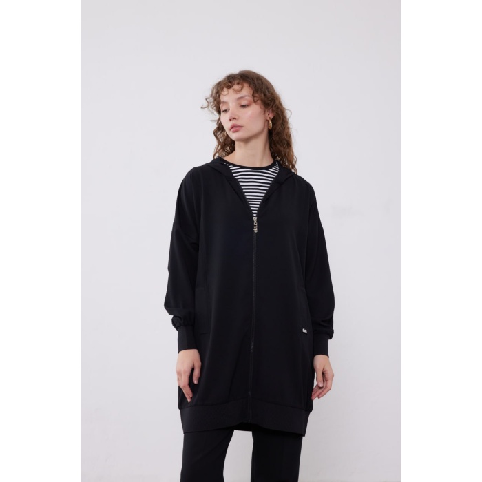 Oversize Kapüşonlu Hırka