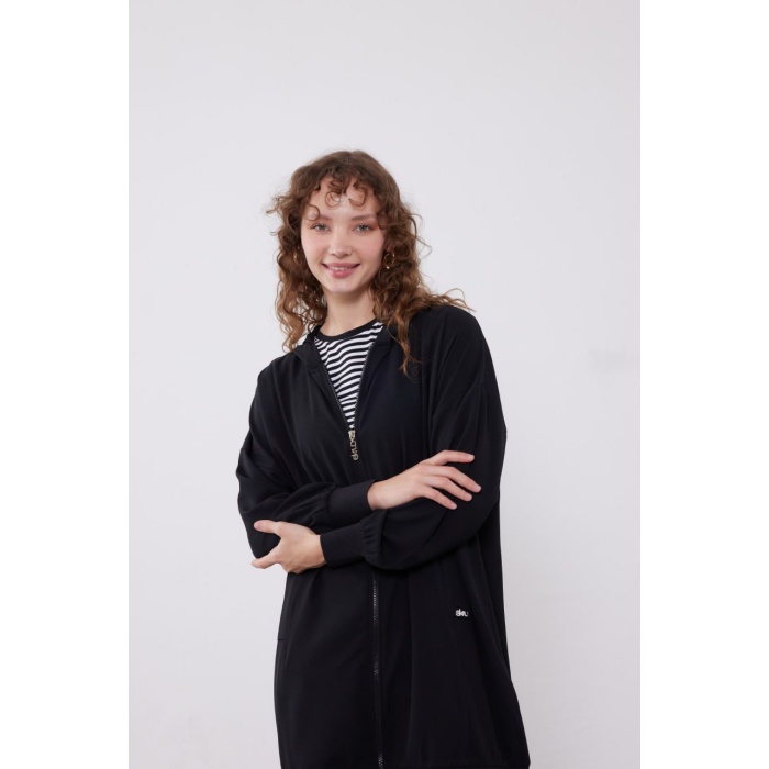 Oversize Kapüşonlu Hırka