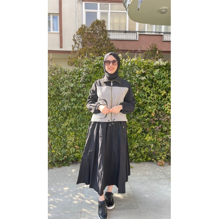 Fermuarlı Şık Kadın Ceket  