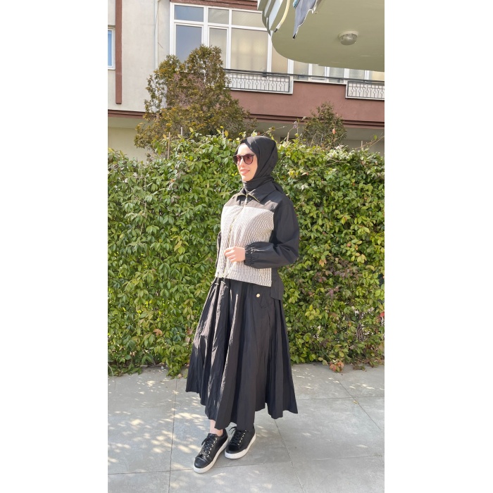 Siyah Paraşüt Etek