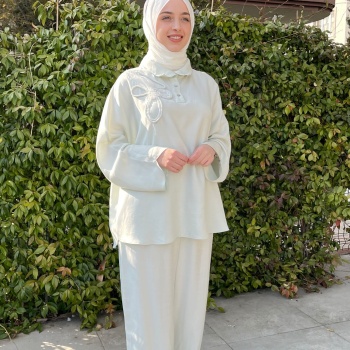 Keten Tunik Pantolon Takım