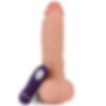 20 Titreşim Modlu 21 cm Damarlı Vantuzlu Dildo Vibratör
