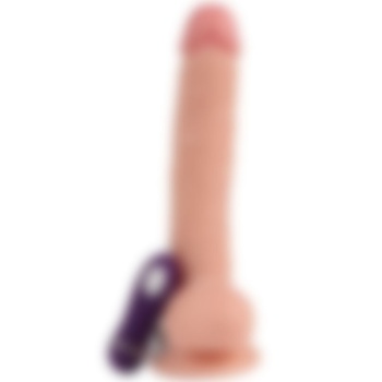 10 Titreşim Modlu 28 cm Damarlı Vantuzlu Realistik Dildo Vibratör