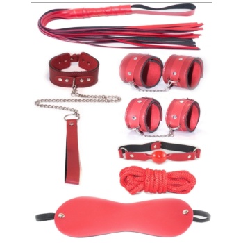 7 Parça Fetiş Esaret Seti Kırmızı