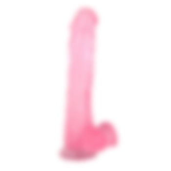 25,5 cm Vantuzlu Damarlı Belden Bağlanabilen Pembe Realistik Dildo