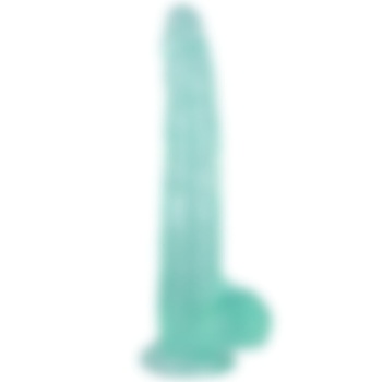 29,5 cm Vantuzlu Damarlı Belden Bağlanabilen Yeşil Realistik Dildo
