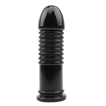 Siyah Silikon Tırtıklı Dildo Şeklinde Anal Plug