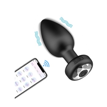 10 Titreşim Modlu Siyah Telefon Kontrollü Titreşimli Anal Plug