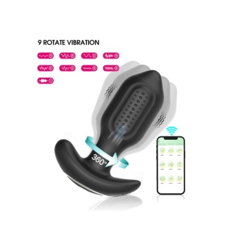 9 Titreşim Modlu Siyah Telefon Kontrollü Titreşimli Anal Plug No:1