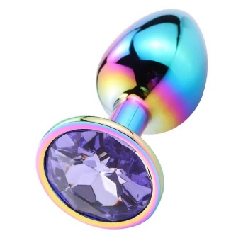 Mücevher Taşlı Renkli Büyük Boy Çelik Anal Plug