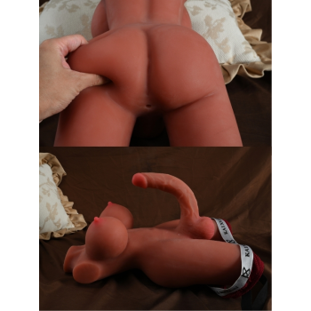 5.5 KG Süper Gerçekçi Melez Yarım Vücut Trans Vajina Mastürbatör Dildo