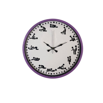 Censan Kamasutra Temalı (Pozizyonlu) Duvar Saati Mor