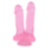 21 cm Vantuzlu Damarlı Belden Bağlanabilen Pembe Çiftli Dildo