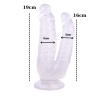 19 cm Vantuzlu Belden Bağlanabilen Beyaz Çiftli Dildo