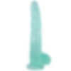 29,5 cm Vantuzlu Damarlı Belden Bağlanabilen Yeşil Realistik Dildo