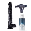 Belden Bağlamalı Kayganlaştırıcı Set Noctis 42cm Siyah Dildo No:44