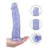 20 cm Vantuzlu Belden Bağlanabilen Damarlı Mor Dildo