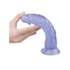 20 cm Vantuzlu Belden Bağlanabilen Damarlı Mor Dildo