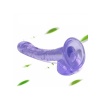 19 cm Vantuzlu Belden Bağlanabilen Damarlı Mor Dildo