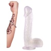 28 cm Vantuzlu Belden Bağlanabilen Beyaz Dildo