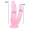 19 cm Vantuzlu Damarlı Belden Bağlanabilen Pembe Çiftli Dildo