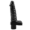 Siyah Silikon Tırtıklı Dildo Vibratör 19 Cm