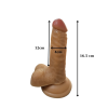 16.5 cm Belden Bağlanabilen Vantuzlu Testisli Damarlı Dildo