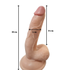 10 Titreşim Modlu 19 cm Damarlı Testisli Vibratör