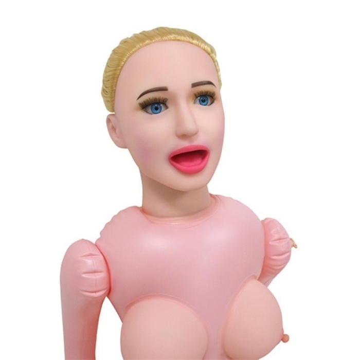 Sarışın Victoria Büyük Boy Titreşimli Sesli Gerçekçi Şişme Bebek