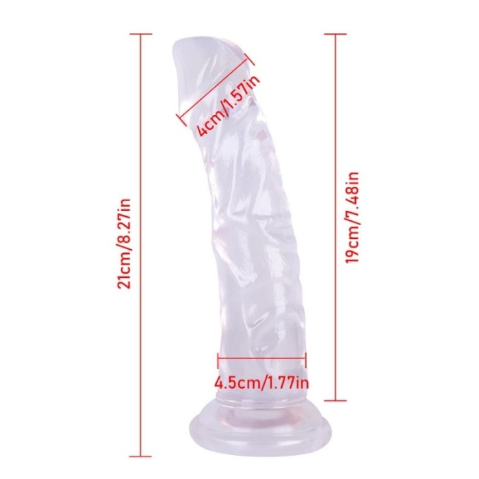 21 cm Vantuzlu Belden Bağlanabilen Beyaz Dildo