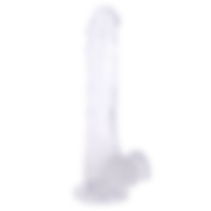 25,5 cm Vantuzlu Damarlı Belden Bağlanabilen Beyaz Realistik Dildo