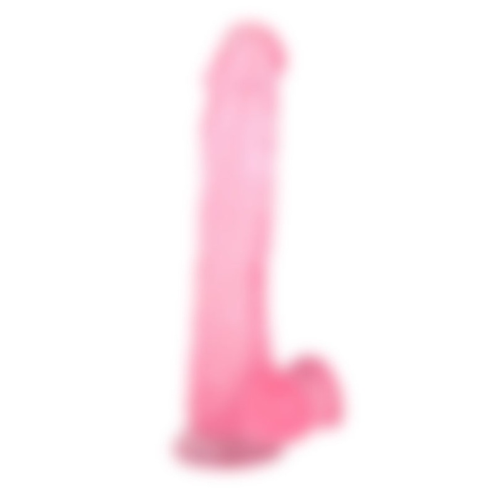25,5 cm Vantuzlu Damarlı Belden Bağlanabilen Pembe Realistik Dildo