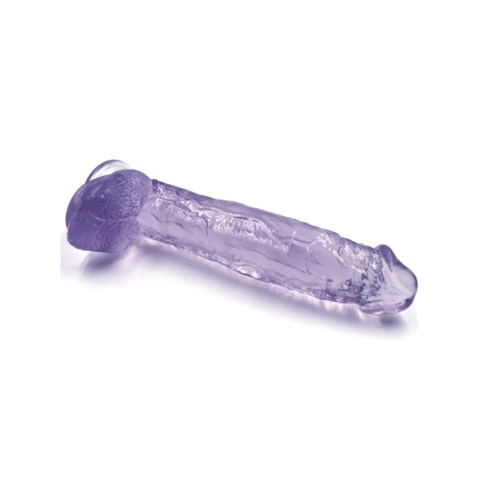 32 cm Vantuzlu Damarlı Belden Bağlanabilen Mavi Dildo