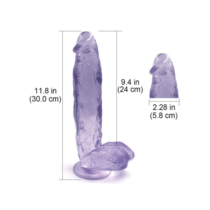32 cm Vantuzlu Damarlı Belden Bağlanabilen Mavi Dildo
