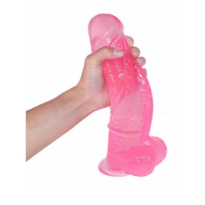 28 cm Vantuzlu Damarlı Belden Bağlanabilen Pembe Realistik Dildo