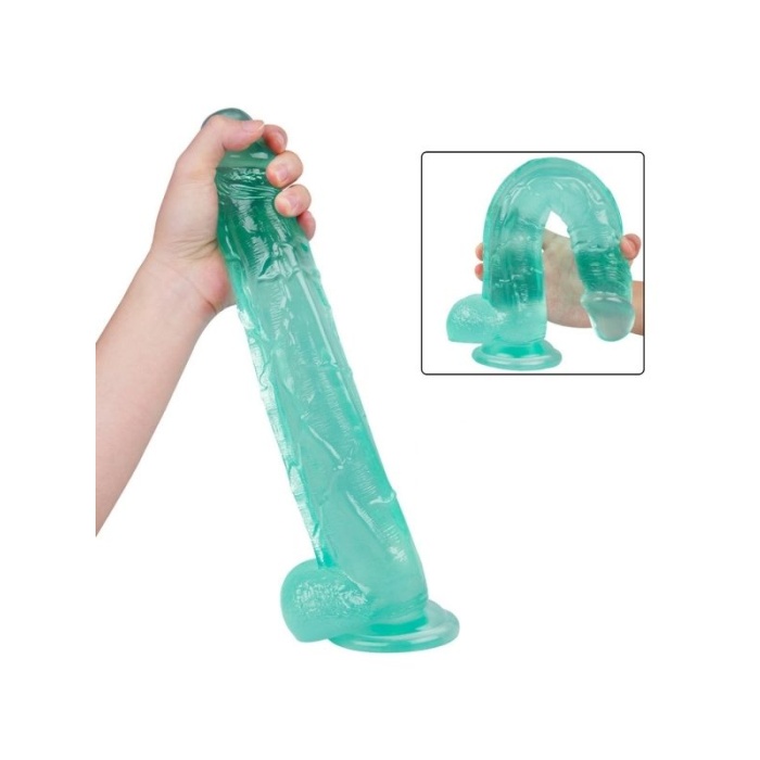 30cm Vantuzlu Belden Bağlanabilen Yeşil Dildo