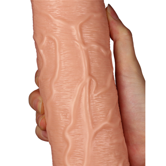 10 Titreşim Modlu Damarlı 28 cm Realistik Vantuzlu Dildo Vibratör