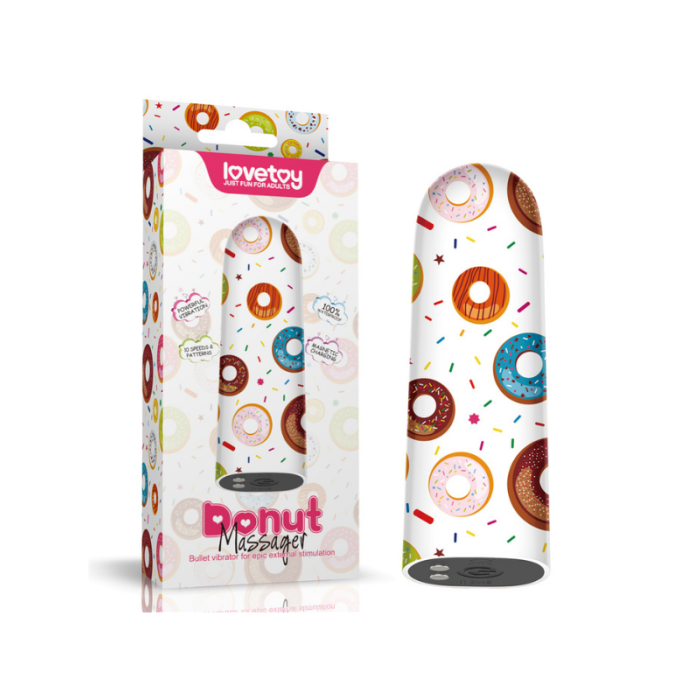 Şarjlı Donut Desenli Kurşun Şeklinde Vibratör