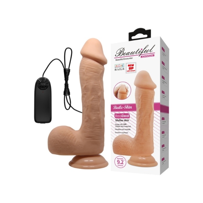 23 cm Süper Realistik Vantuzlu Dildo Vibratör